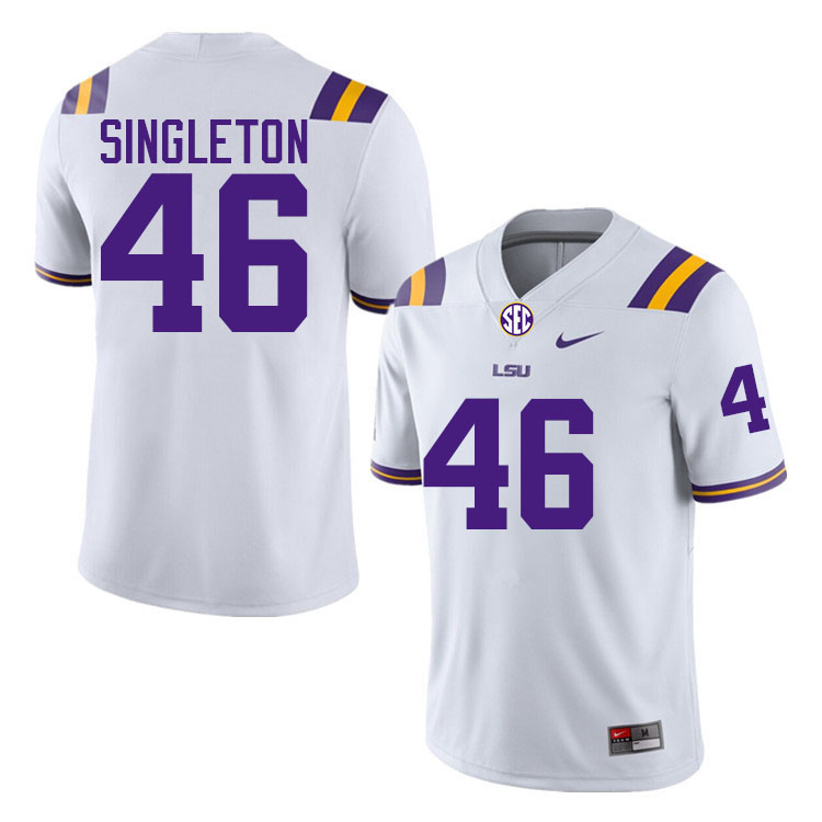 #46 Tylen Singleton LSU Tigers Jersey,Louisiana State University Tigers Football Jersey-White